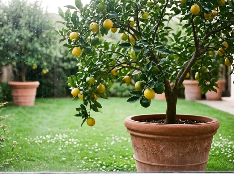 Giardino con alberi di limoni