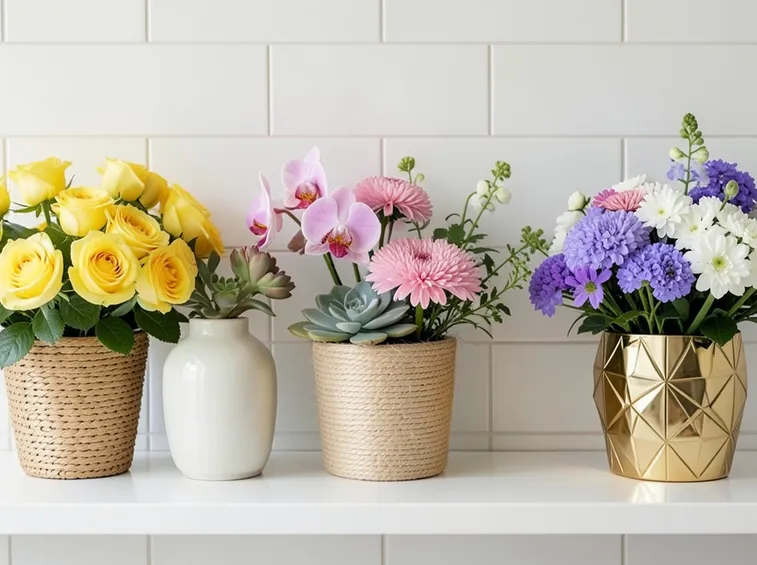 Vasi da fiori decorati