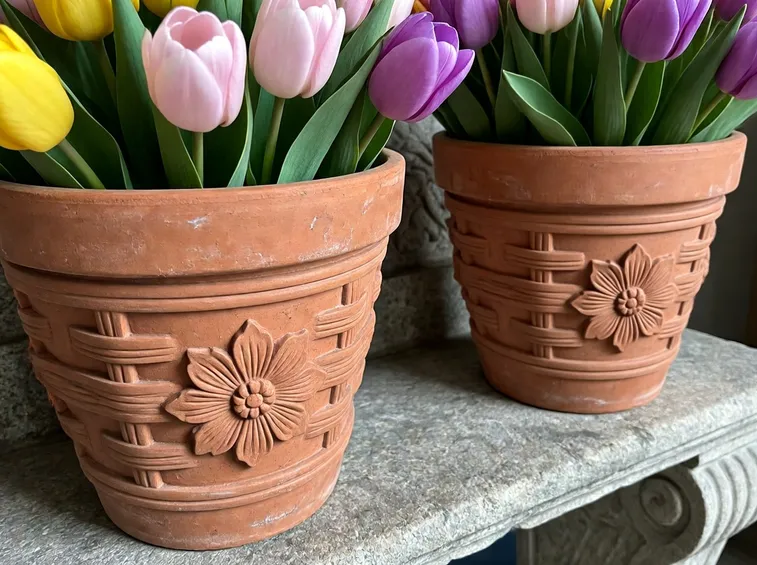Vasi fiori decorati