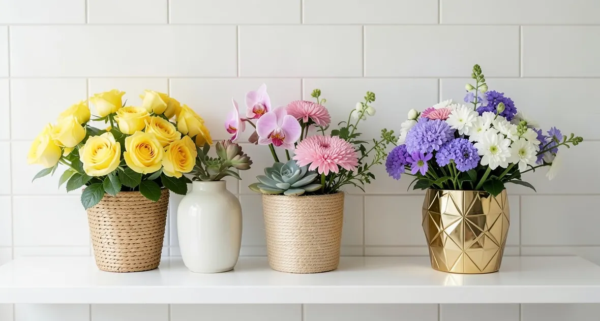 Vasi da fiori decorati