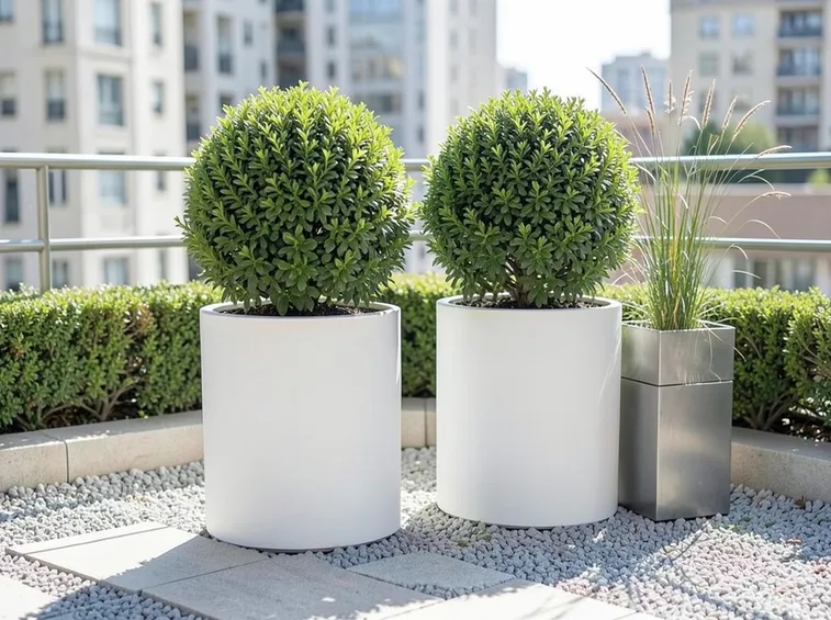 Modelli di vasi per terrazzi in legno