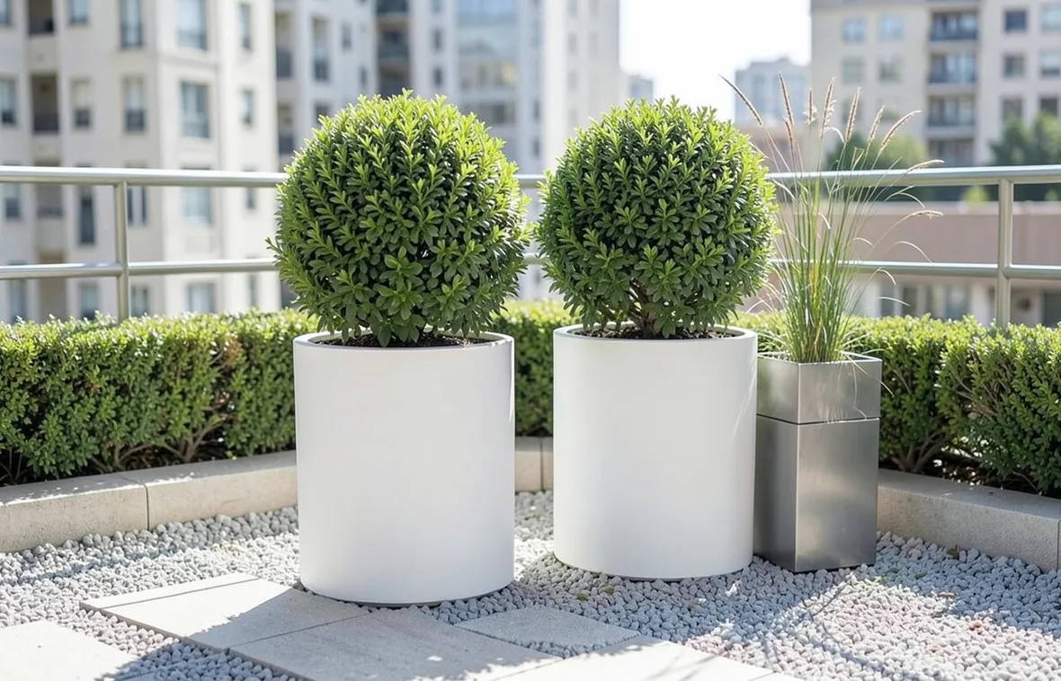 Modelli di vasi per terrazzi in legno