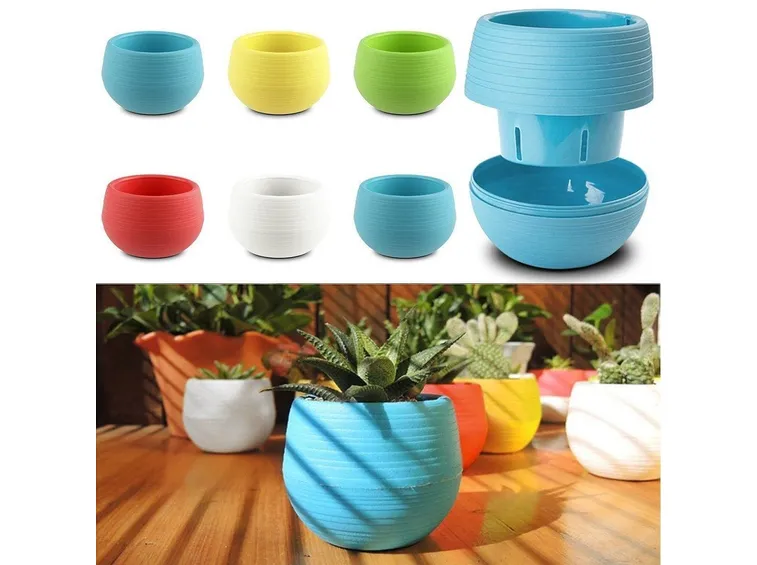 vasi e sottovasi da giardino in plastica
