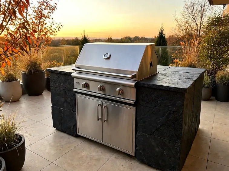 Modello barbecue a gas in pietra lavica