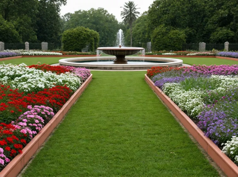 Giardino con vialetto e bordure