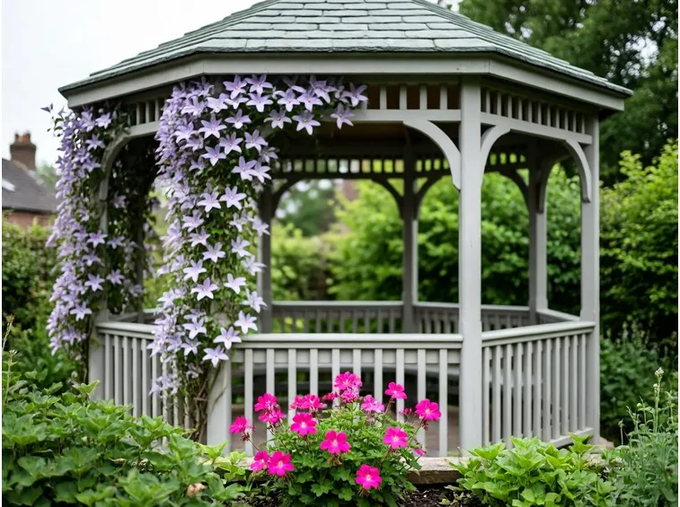 Clematis su gazebo