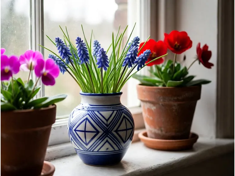 I Muscari collocati nel vaso