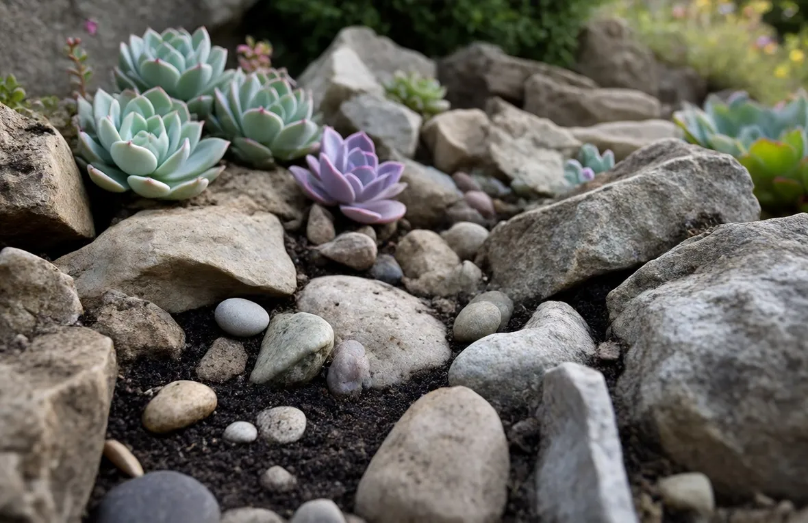 Angolo di giardino roccioso