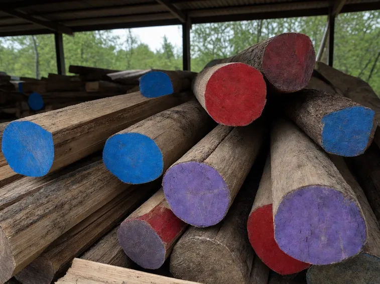 Ciocchi di legno dopo la segatura