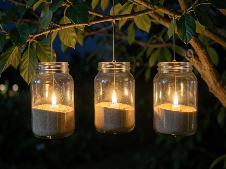Luci che pendono da un albero