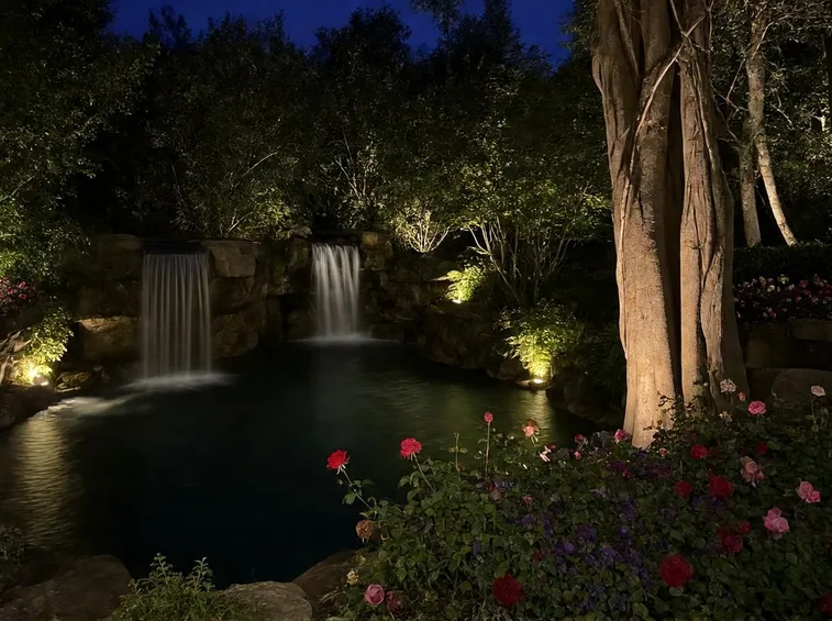 Illuminazione da giardino per alberi e cespugli