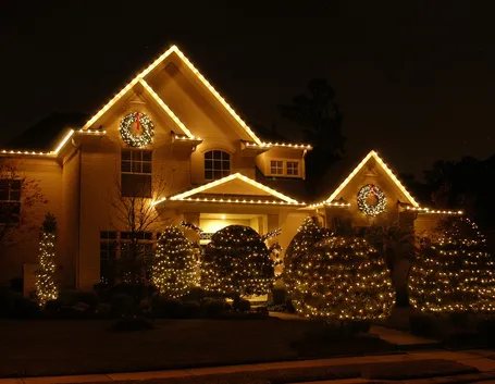Una casa illuminata per Natale