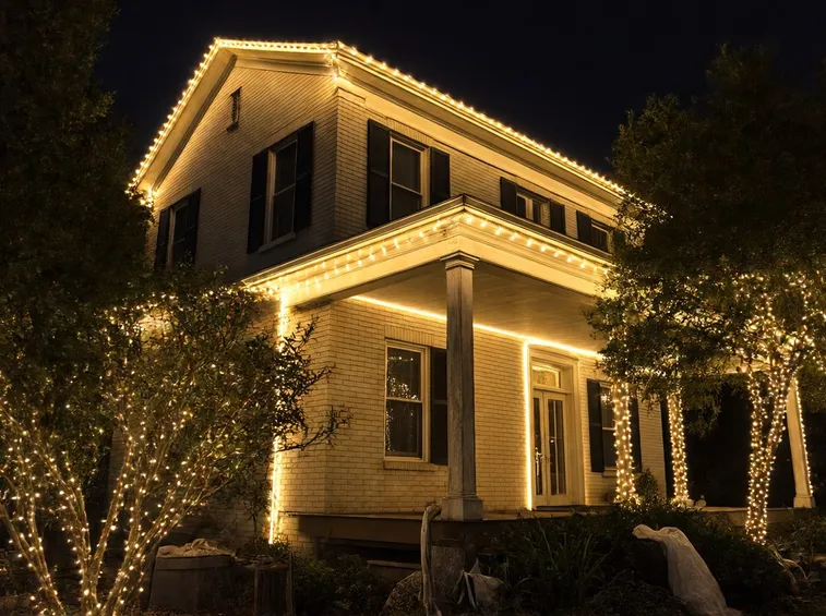 Una casa illuminata per Natale