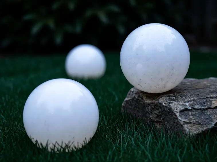 Luci per esterno installate in un giardino