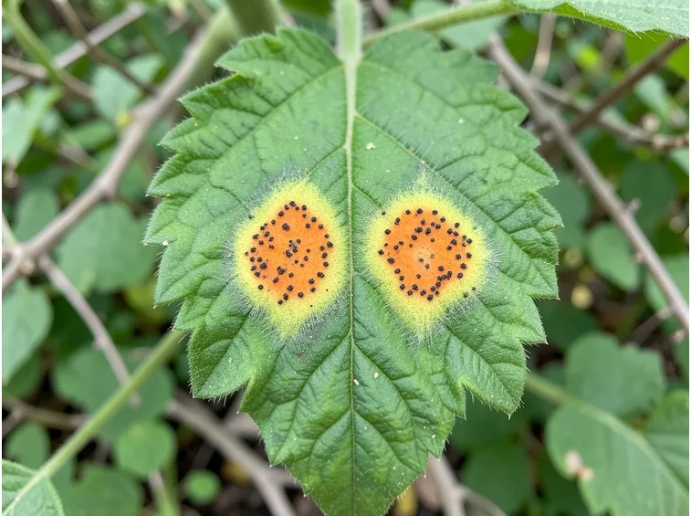 Foglia colpita dalla Peronospora