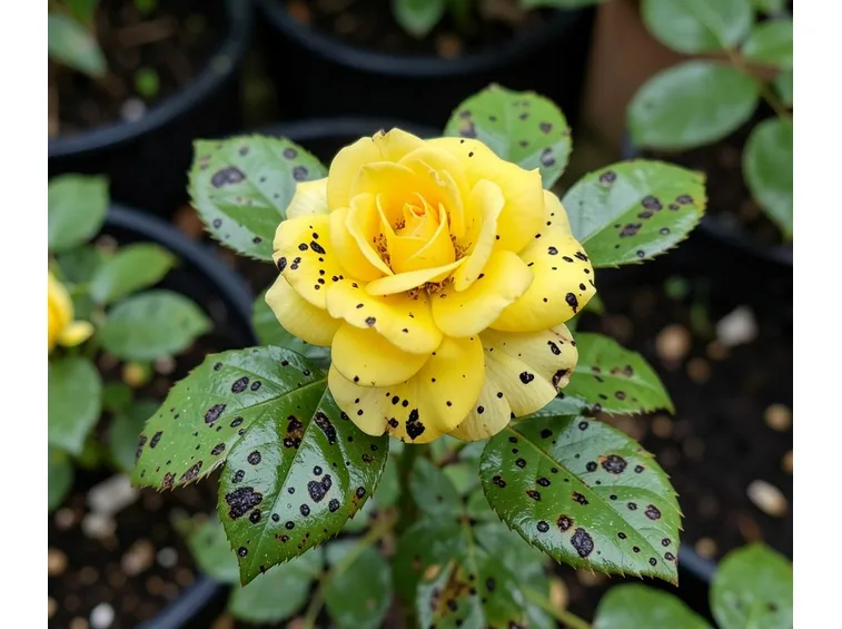 Rose colpite da Peronospora