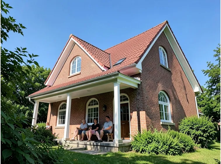 Casa con pareti in mattoni