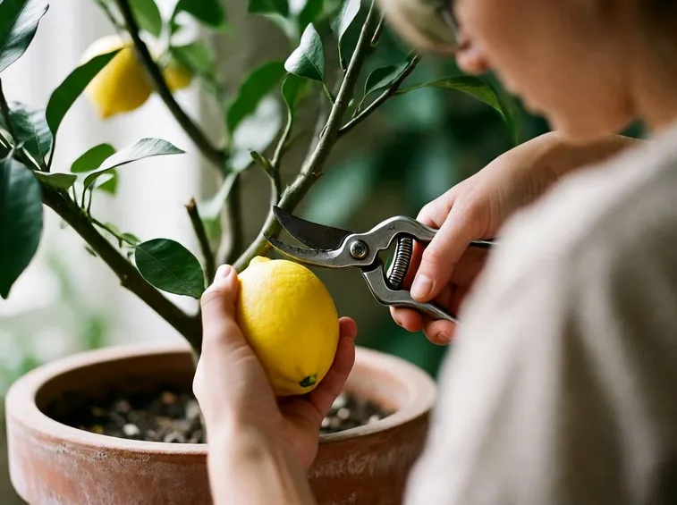 Potatura limone vaso