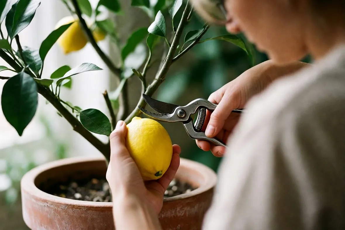 Potatura limone vaso