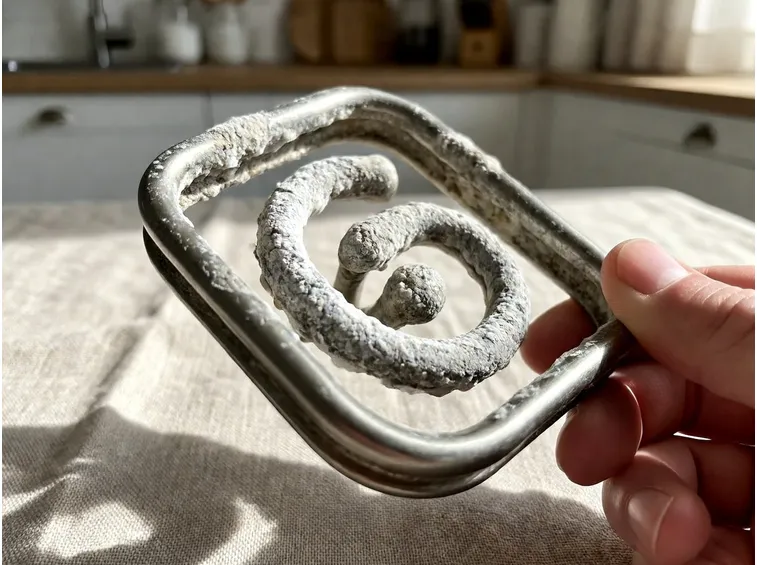 Una serpentina incrostata di calcare