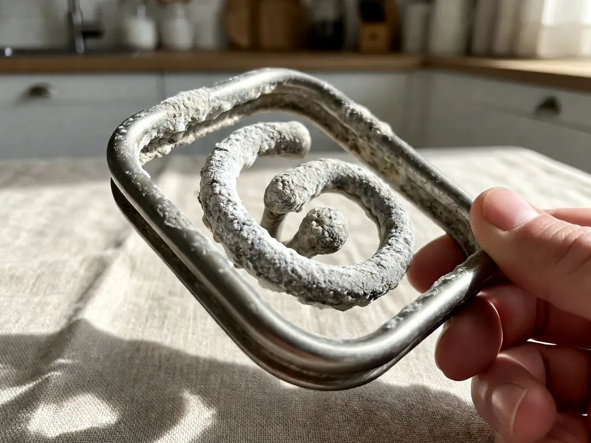 Una serpentina incrostata di calcare
