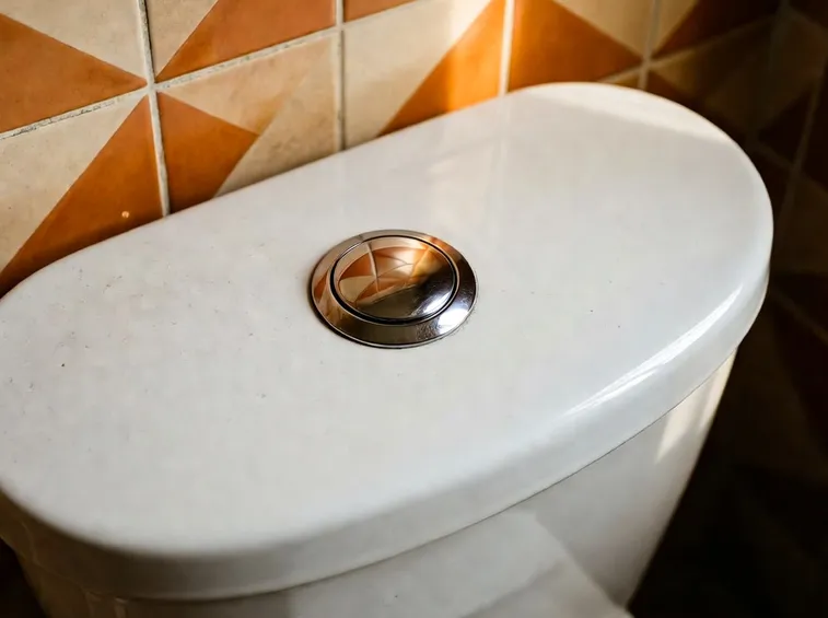 Cassetta con bottone per lo scarico del wc