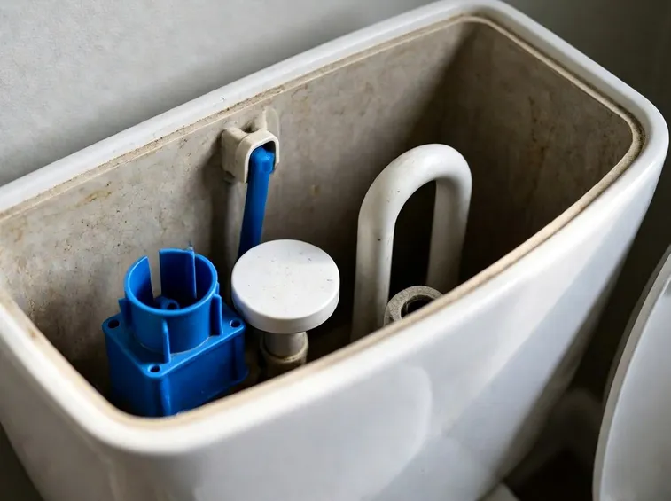 Interno di una cassetta di scarico wc