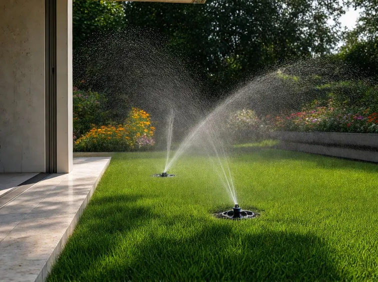 Giardino con irrigazione automatica