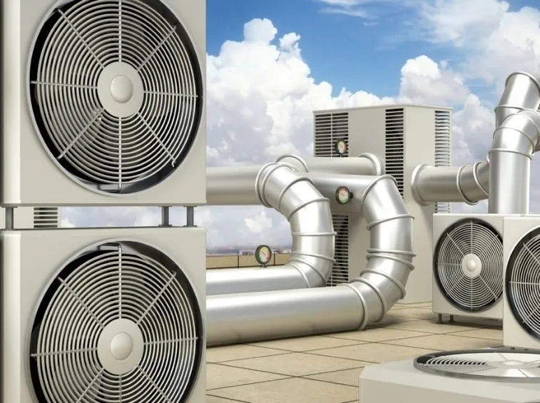 Varie unità esterne di pompe di calore