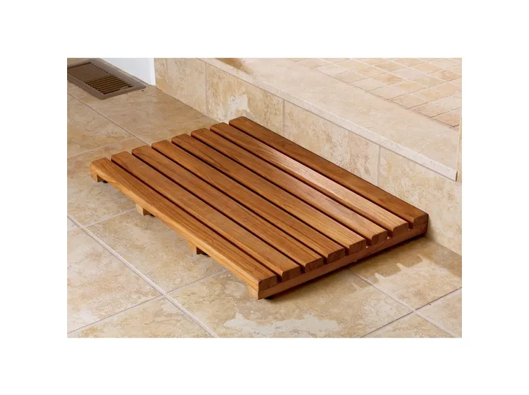 tappeto in legno per bagno