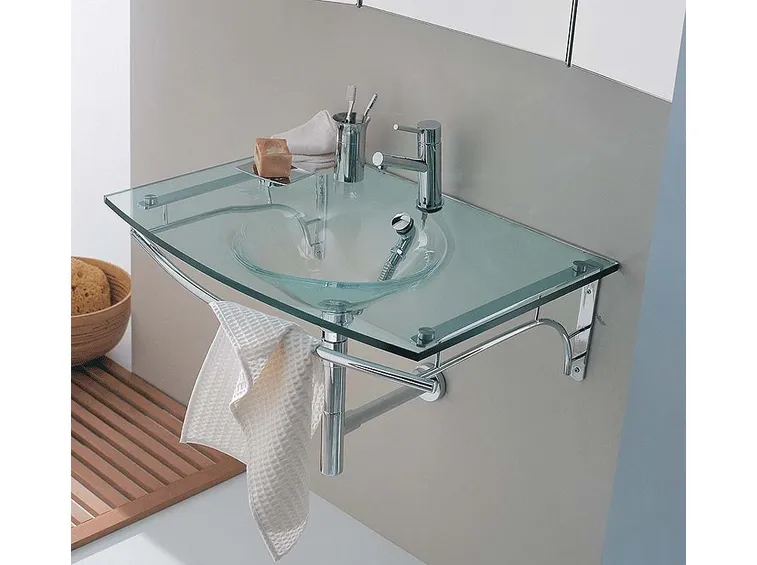 lavabo in cristallo minimale