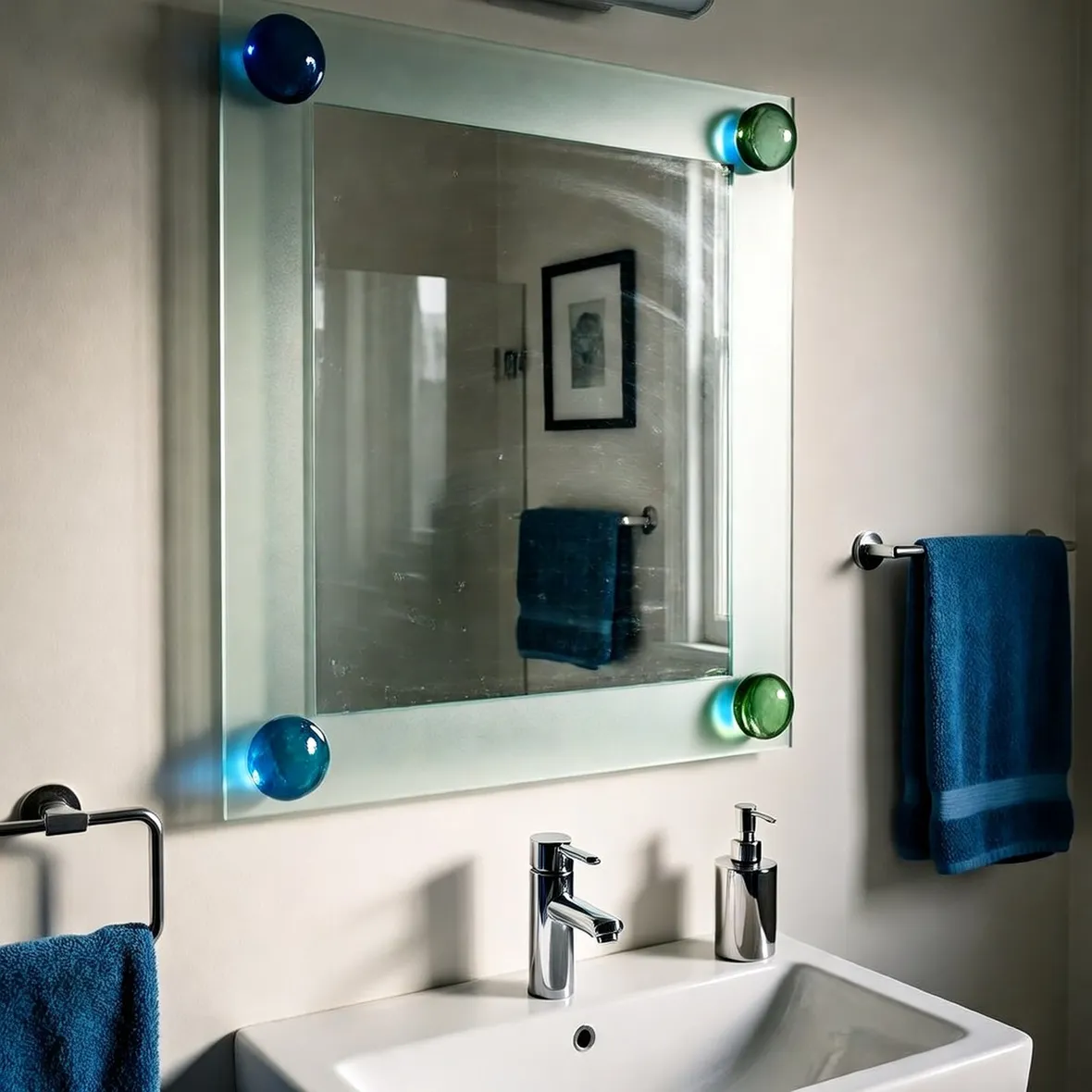 Specchio in bagno con cornice
