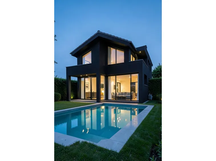 Casa moderna con vetrate