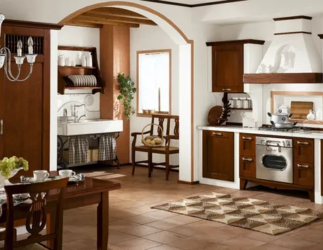 Cucina in muratura rustica