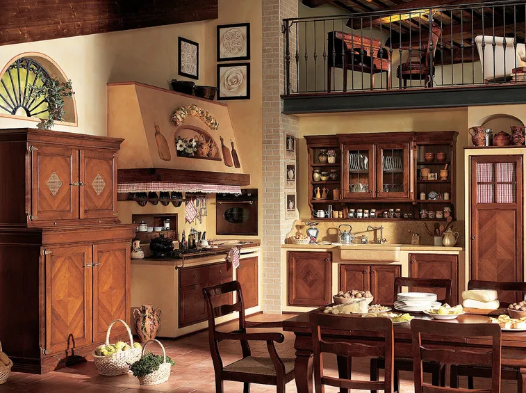 Cucina in muratura in stile country