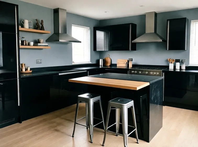 Cucina con tavolo integrato