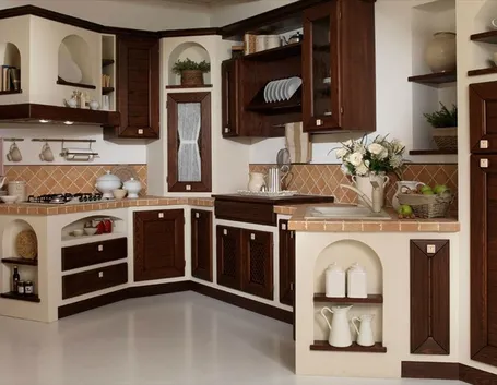 Cucina in finta muratura