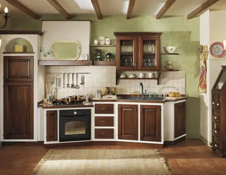 Cucine in muratura e ante in legno