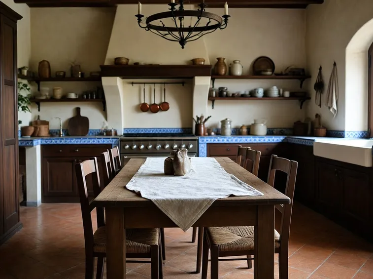 Cucine rustiche in muratura e mattonelle di ceramiche