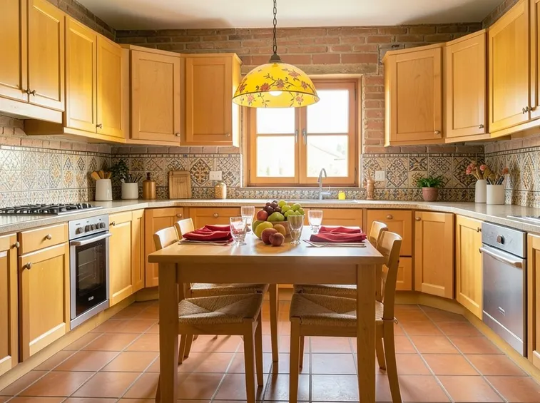 Esempio di una cucina in muratura