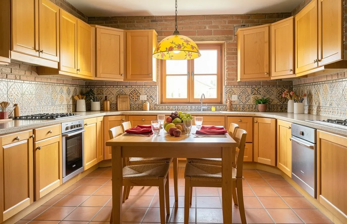 Esempio di una cucina in muratura