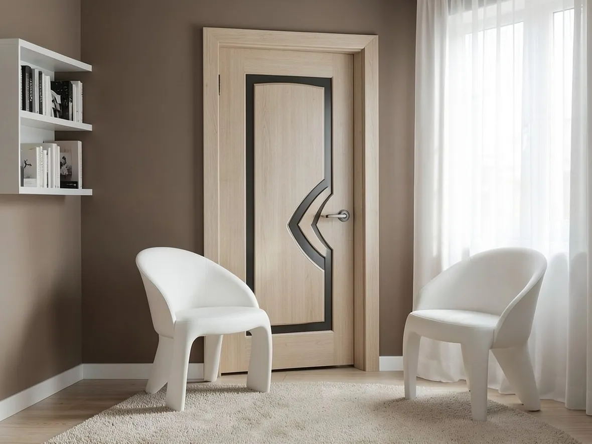 elegante porta per interni in legno