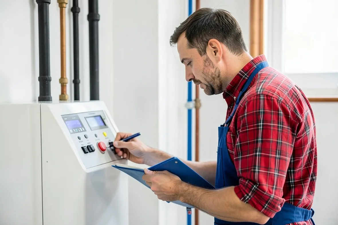 Tecnico che certifica sostituzione caldaia
