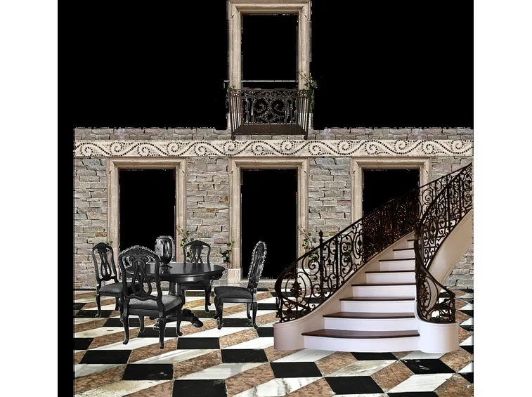 Scala a vista in stile antico