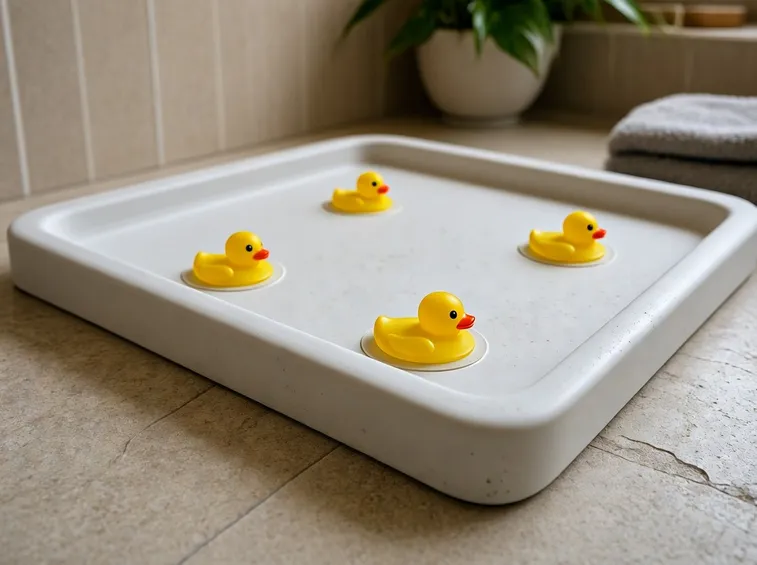Piatto doccia con paperelle in silicone