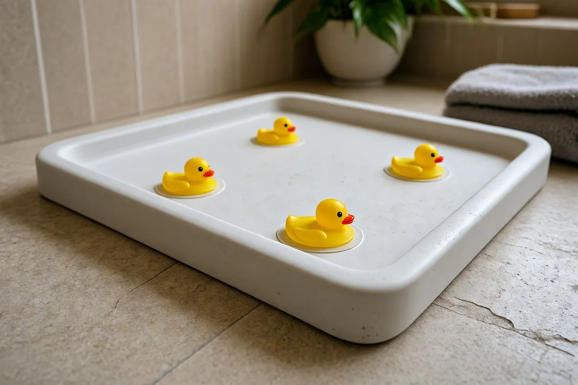 Piatto doccia con paperelle in silicone