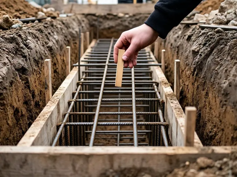 Le fondazioni per la costruzione muro