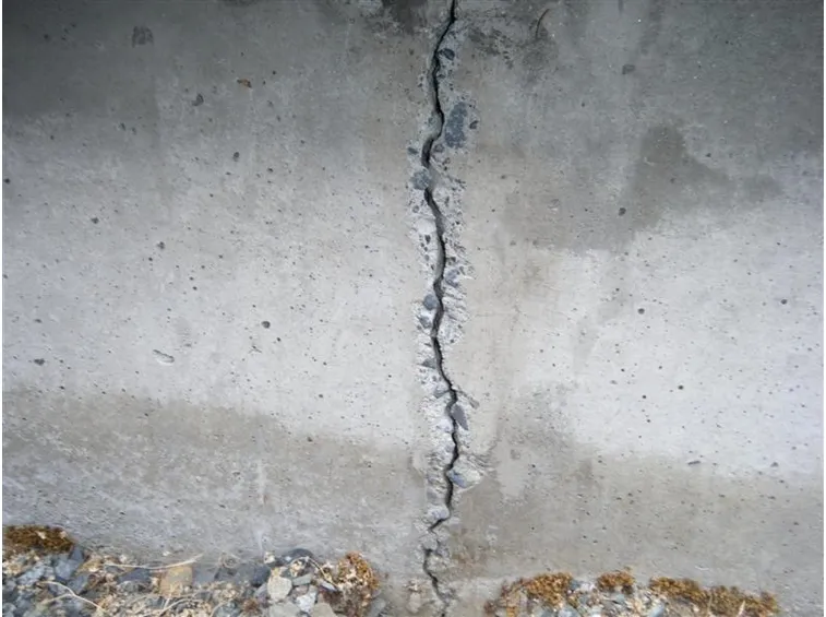 Profonda crepa verticale
