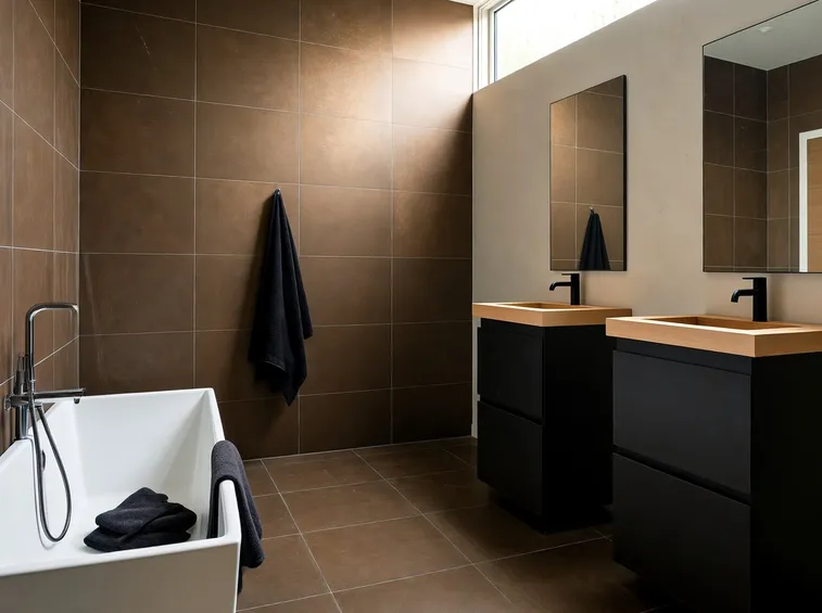 Bagno con rivestimenti in ceramica