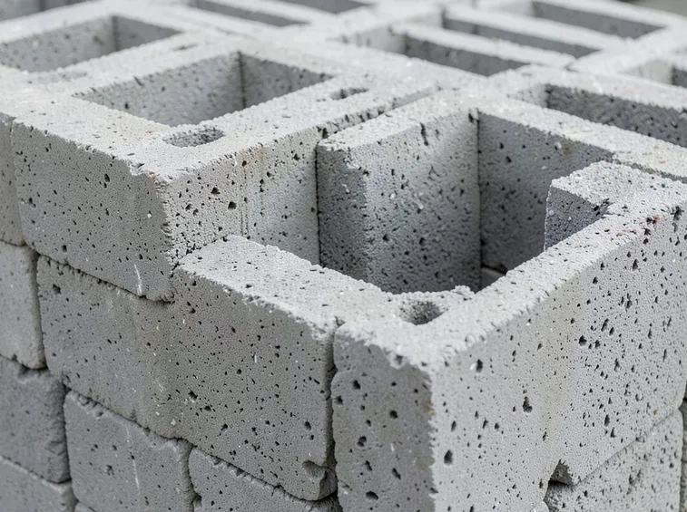 Una pila di blocchi cemento